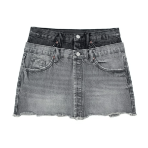 Grunge Style Clothing: Dark Denim Mini Skirt for Aesthetic Outfits