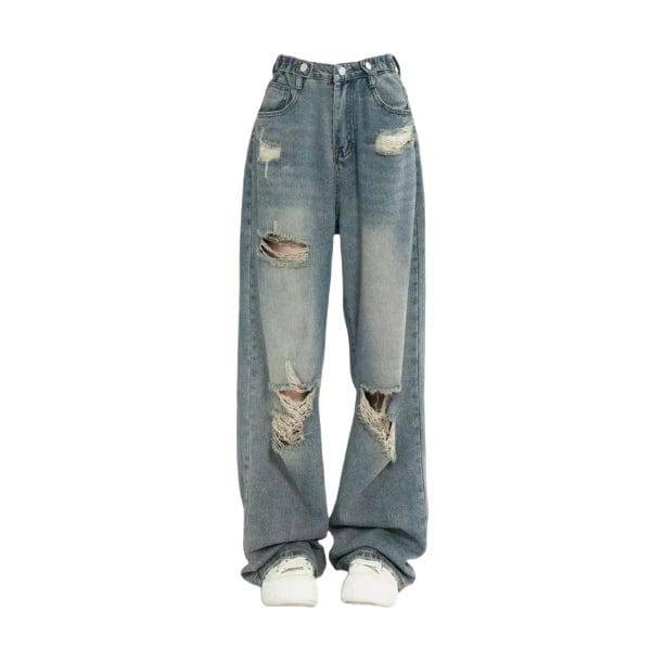 Grunge Style Clothing: Distressed Boyfriend Jeans for Aesthetic Outfits