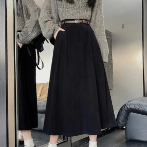 Grunge Style Clothing: Fall Corduroy Skirt for Aesthetic Outfits