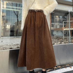 Grunge Style Clothing: Fall Corduroy Skirt for Aesthetic Outfits