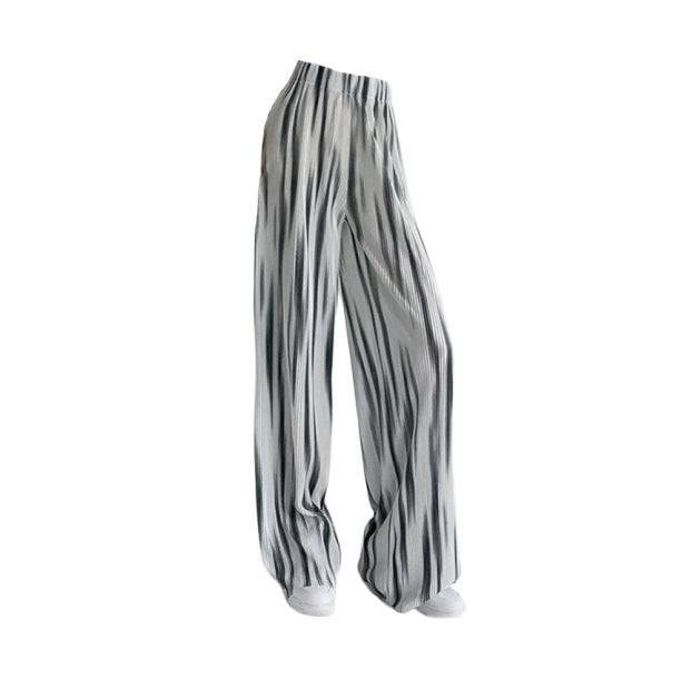 Grunge Style Clothing: Gray Stripes Loose Pants for Aesthetic Outfits