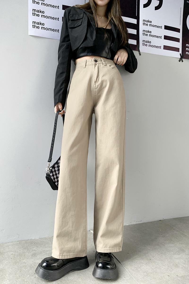 Grunge Style Clothing: High Waist Wide Leg Casual Jeans for Aesthetic Outfits