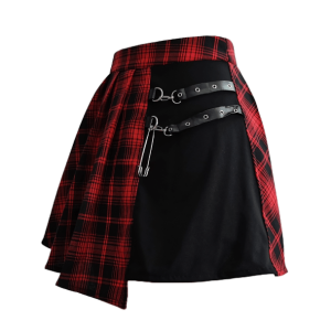 Grunge Style Clothing: Irregular Plated Mini Skirt for Aesthetic Outfits