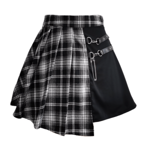 Grunge Style Clothing: Irregular Plated Mini Skirt for Aesthetic Outfits