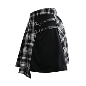 Grunge Style Clothing: Irregular Plated Mini Skirt for Aesthetic Outfits