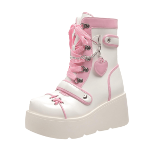 Grunge Style Clothing: Kawaii Platform Boots for Aesthetic Outfits