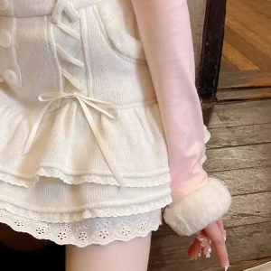 Grunge Style Clothing: Kawaii Ruffled Layered Lace Mini Skirt Aesthetic