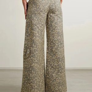 Grunge Style Clothing: Leopard Cut Out Pants for Aesthetic Outfits