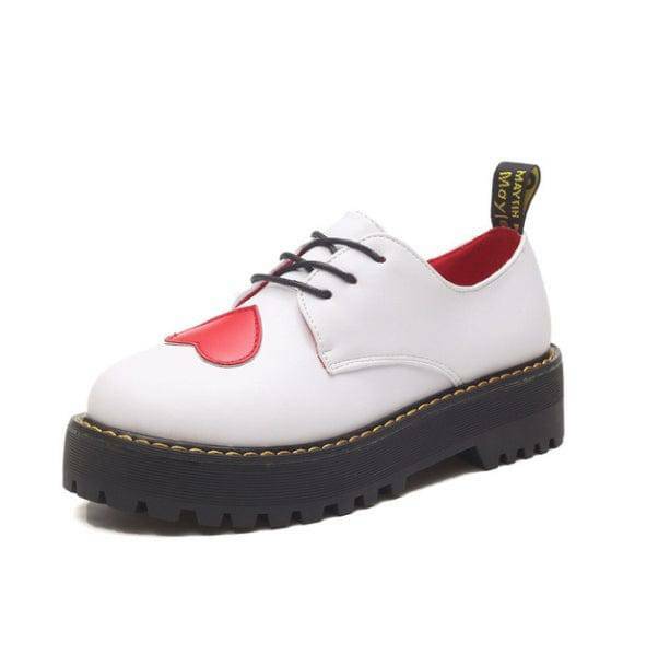 Grunge Style Clothing: Love Heart Oxford Shoes for Aesthetic Outfits