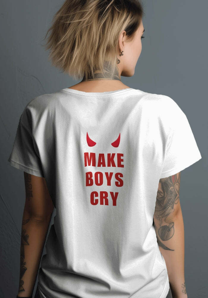 Grunge Style Clothing: Make Boys Cry Tee - Aesthetic Soft Girl Top