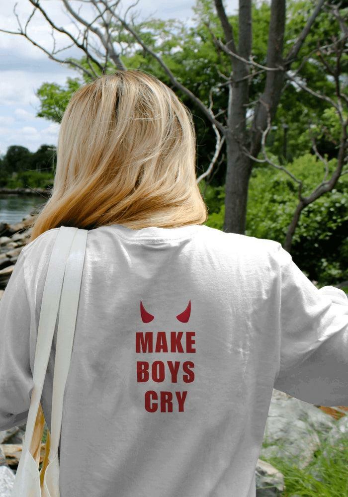 Grunge Style Clothing: Make Boys Cry Tee - Aesthetic Soft Girl Top