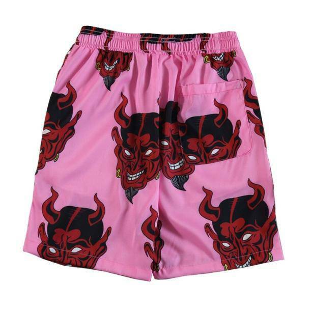 Grunge Style Clothing: Pink Demon Shorts for Aesthetic Outfits