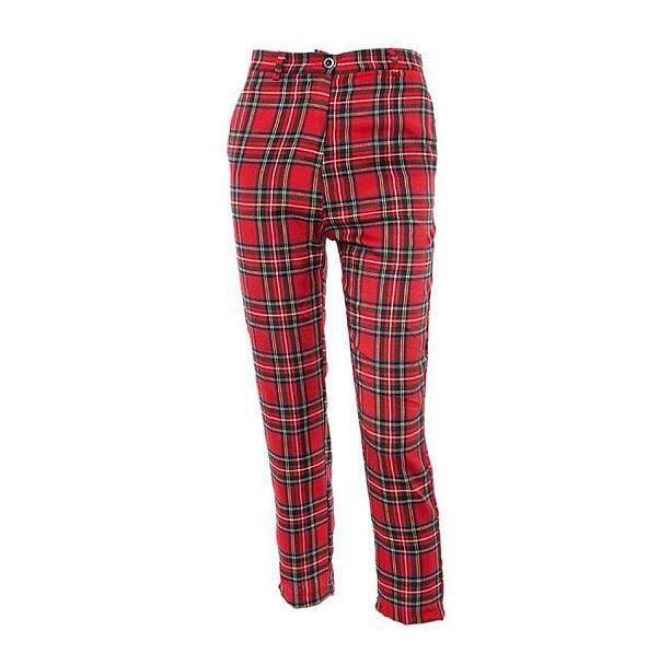 Grunge Style Clothing: Red Checkered Pants for Aesthetic Outfits