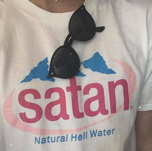 Grunge Style Clothing: Satan Natural Hell Water T-Shirt for Aesthetic Outfits