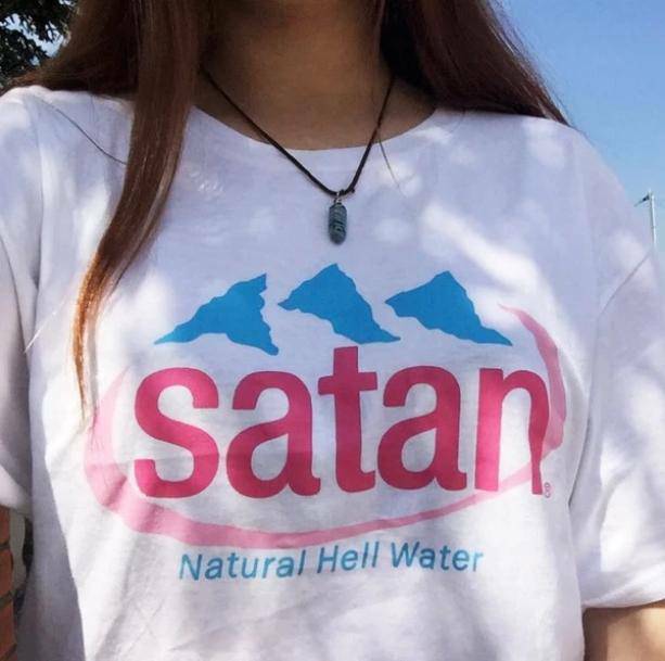 Grunge Style Clothing: Satan Natural Hell Water T-Shirt for Aesthetic Outfits