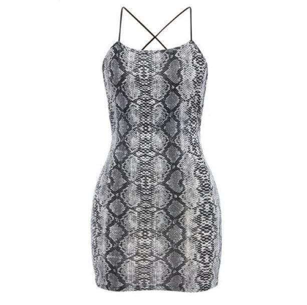 Grunge Style Clothing: Snake Skin Mini Dress for Aesthetic Outfits