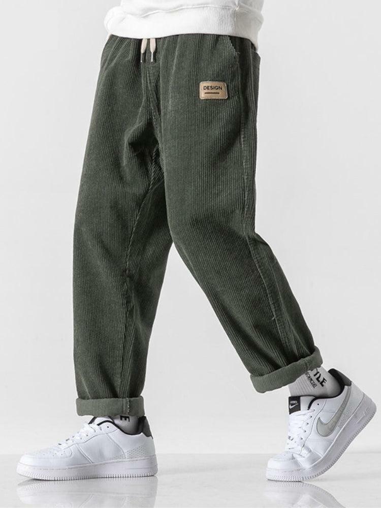 Grunge Style Clothing: Soft Boy Corduroy Jogger Pants for Aesthetic Outfits