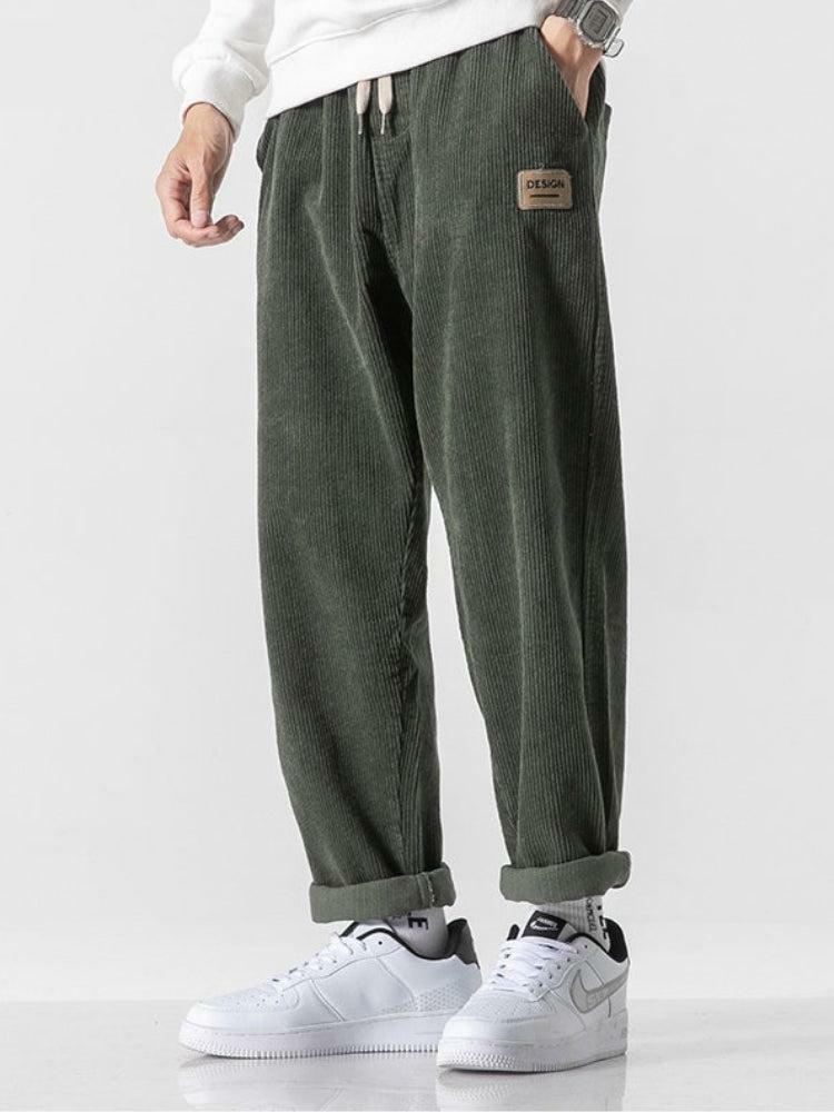 Grunge Style Clothing: Soft Boy Corduroy Jogger Pants for Aesthetic Outfits