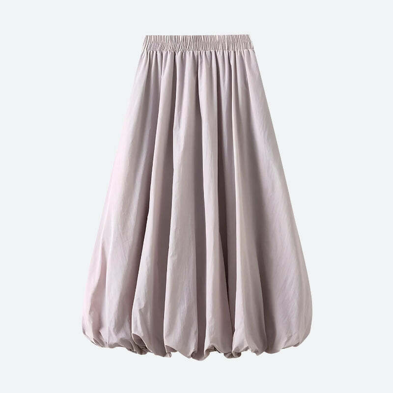 Grunge Style Clothing: Soft Girl Pastel Bubble Midi Skirt & Aesthetic Outfit