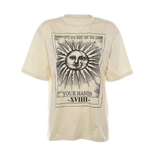 Grunge Style Clothing: Sun and Moon T-Shirt for Aesthetic Outfits