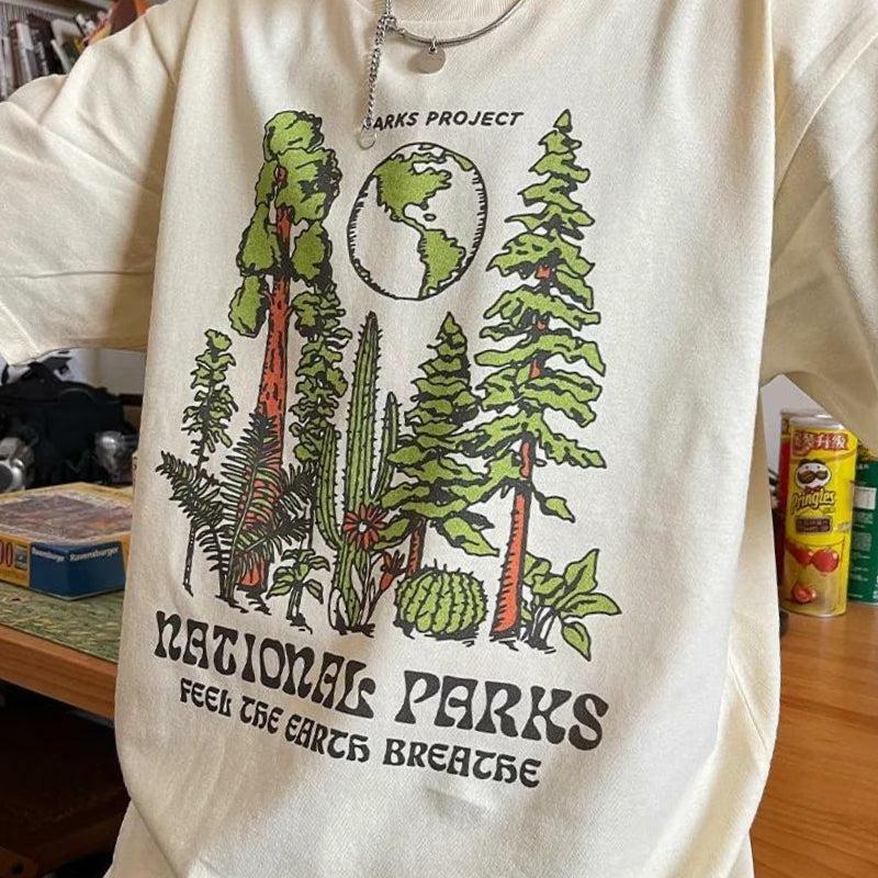 Grunge Style Clothing: Vintage National Parks Tee for Aesthetic Outfits