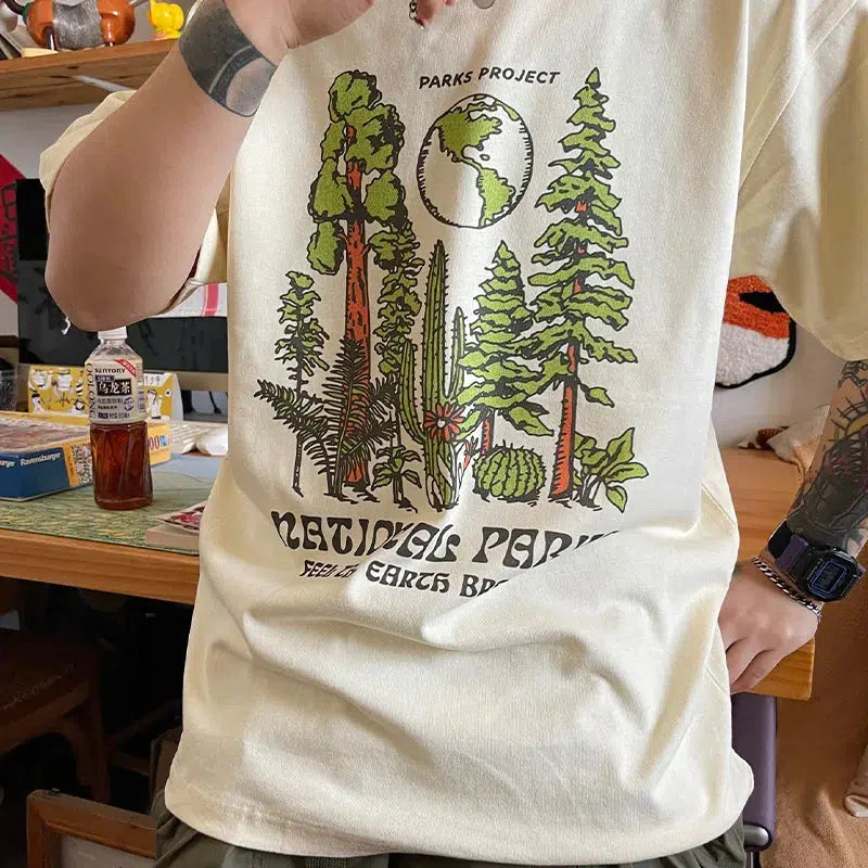 Grunge Style Clothing: Vintage National Parks Tee for Aesthetic Outfits