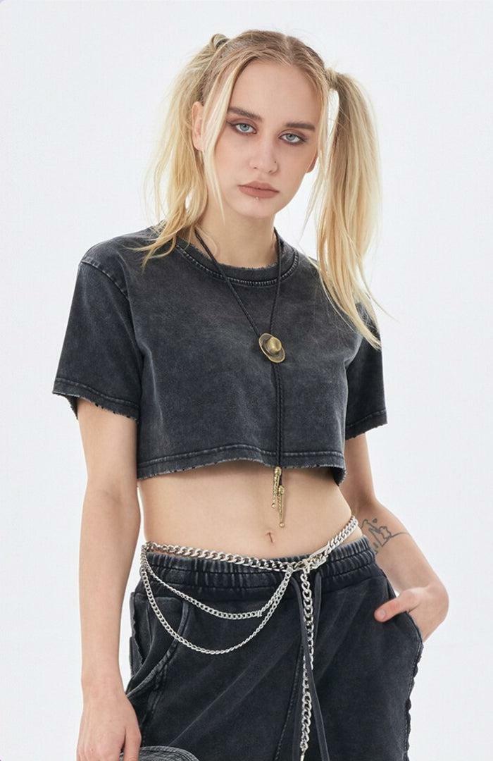 Grunge Style Cropped Sweater Vest - Backless Aesthetic Top