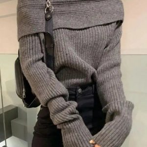 Grunge Style Cropped Sweater Vest - Backless Aesthetic Top for Soft Girls