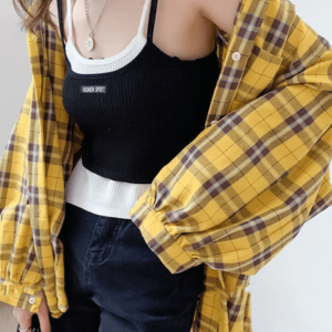 Grunge Style Cropped Sweater Vest & 2-Piece Denim Set for Aesthetic Outfits