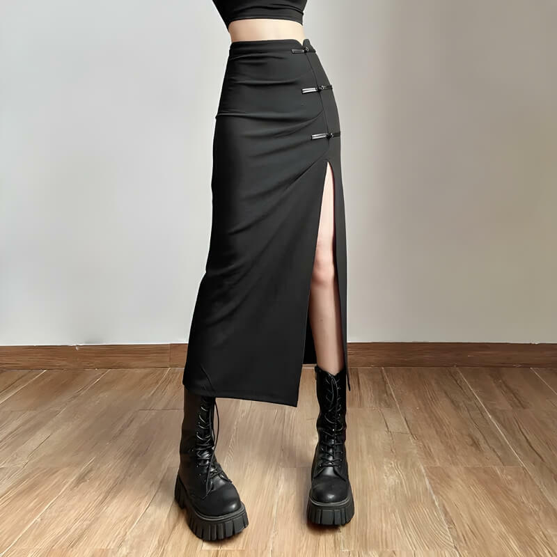 Grunge Style Cropped Sweater Vest & Backless Gothic Aesthetic Outfit