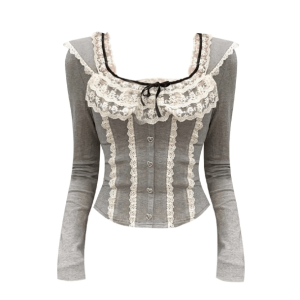 Grunge Style Cropped Sweater Vest with Ruffles - Aesthetic Outfit Essential