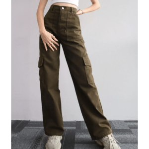 Grunge Style High Waist Cargo Pants - Aesthetic Soft Girl & Goth Fashion