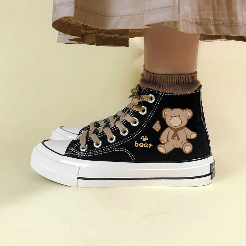 Grunge Style Lace-Up Canvas Shoes for Aesthetic Outfits & Soft Girl Looks