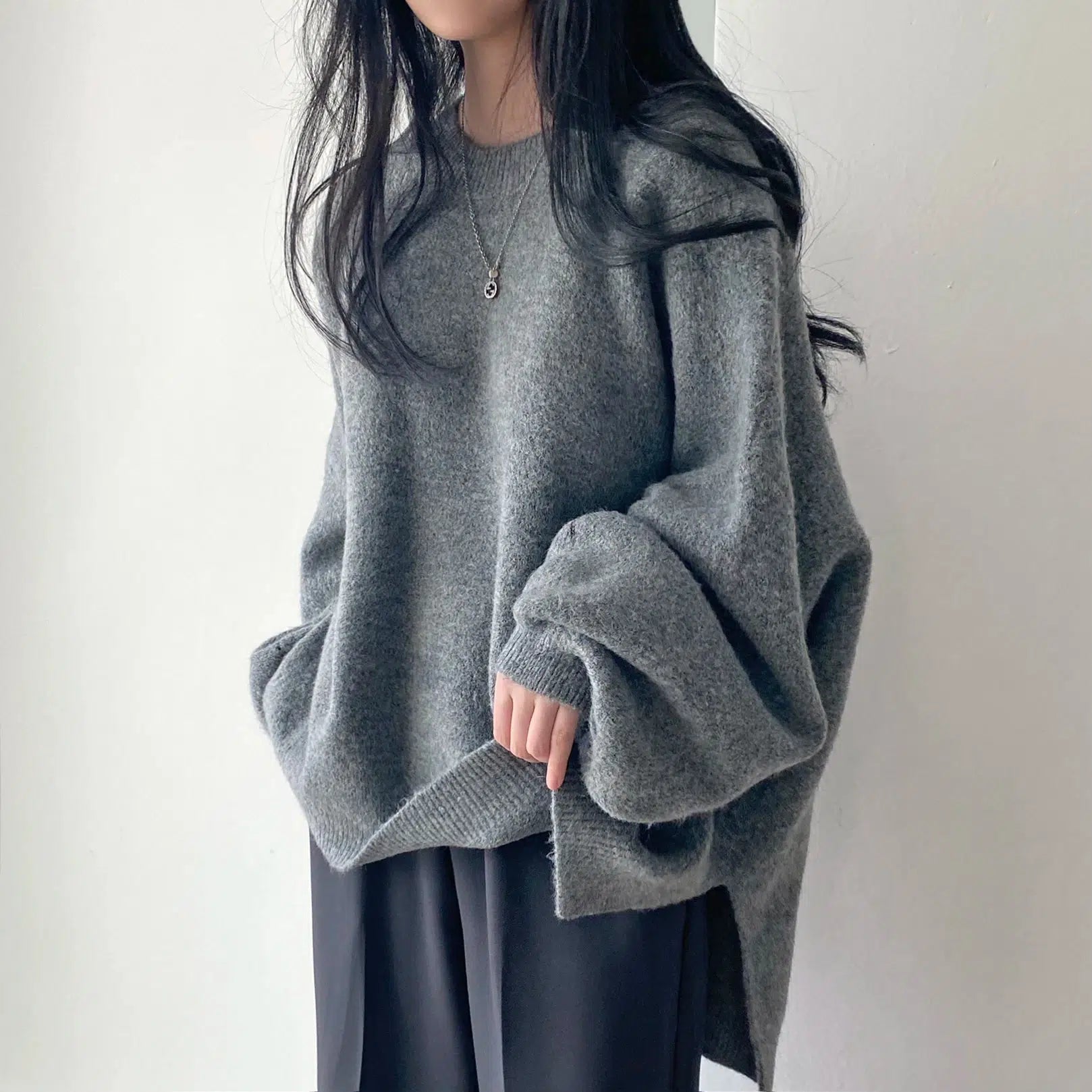 Grunge Style Oversized Knit Sweater Vest - Aesthetic Soft Girl Top