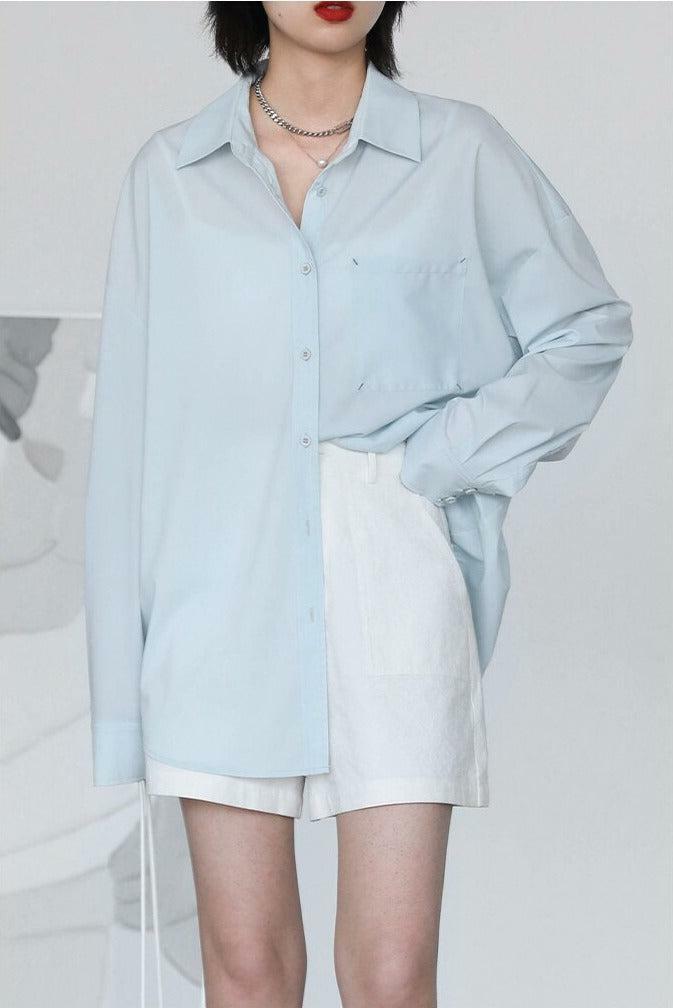 Grunge Style Oversized Poplin Shirt - Aesthetic Outfit Essential