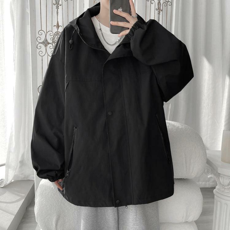 Grunge Style Oversized Windbreaker Jacket - Aesthetic Streetwear Essential