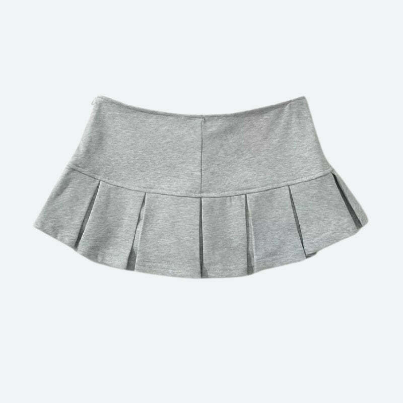 Grunge Style Pleated Micro Mini Skort - Aesthetic Soft Girl Outfit