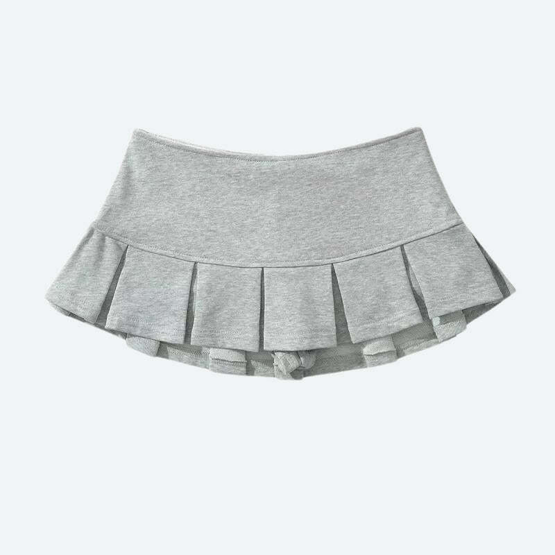 Grunge Style Pleated Micro Mini Skort - Aesthetic Soft Girl Outfit