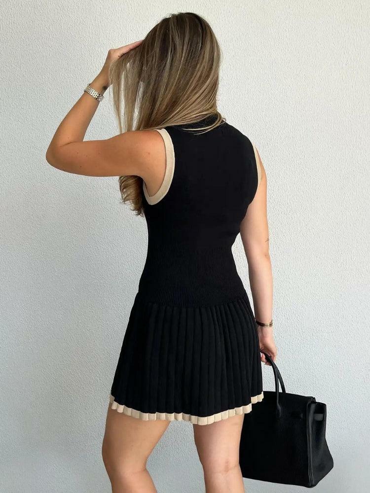 Grunge Style Pleated Mini Dress - Aesthetic Outfit for Soft Girl Vibes