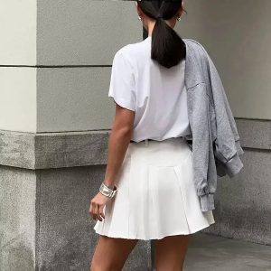 Grunge Style Pleated Mini Skirt - Aesthetic Soft Girl Outfit Essential