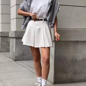 Grunge Style Pleated Mini Skirt - Aesthetic Soft Girl Outfit Essential