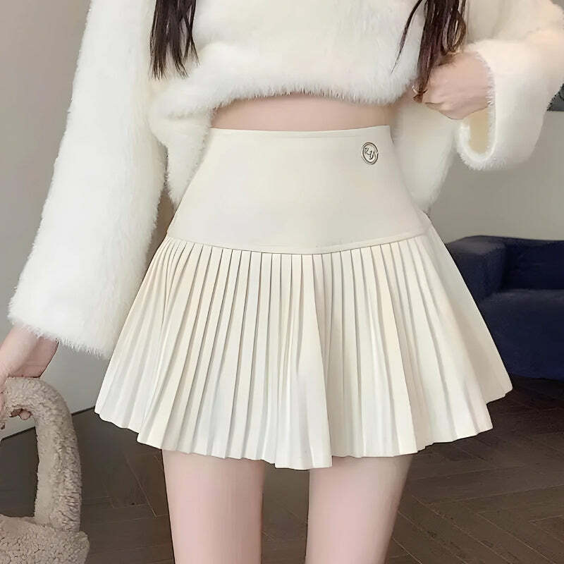 Grunge Style Pleated Mini Skirt for Soft Girl Aesthetic Outfits