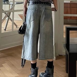 Grunge Style Ripped Jean Shorts - Aesthetic Denim for Soft Girl Looks