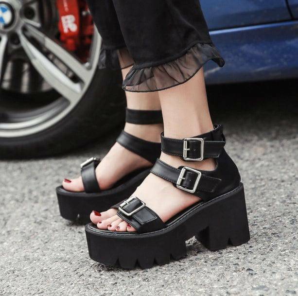 Grunge Style Sandals: Aesthetic Footwear for Soft Girl & Gothic Looks