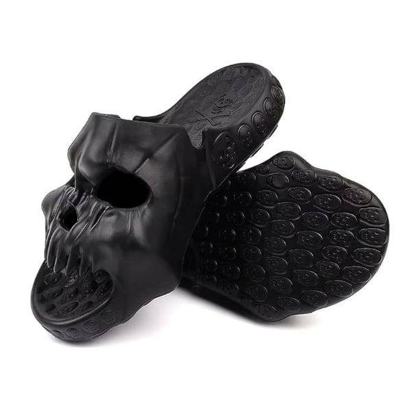 Grunge Style Skull Slippers: Aesthetic Footwear for Soft Girl & Goth Looks