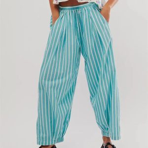 Grunge Style Striped Sweatpants: Aesthetic Soft Girl & Gothic Vibes