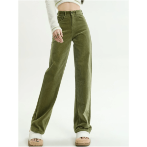 High Waist Corduroy Pants - Grunge Style Clothing for Aesthetic Outfits