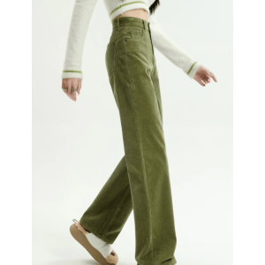 High Waist Corduroy Pants - Grunge Style Clothing for Aesthetic Outfits