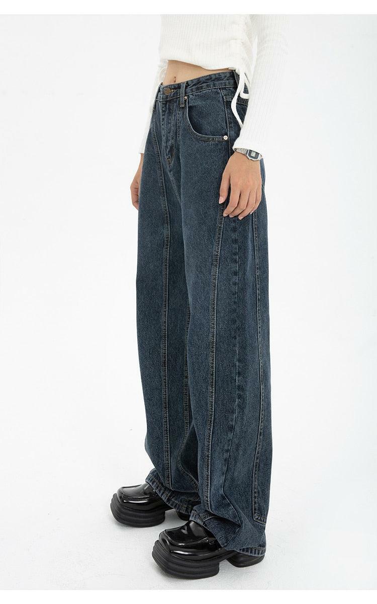 High Waisted Wide Leg Jeans - Grunge Style Clothing for Aesthetic Outfits