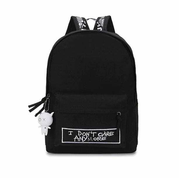 I Don't Care Anymore Grunge Style Backpack for Aesthetic Outfits